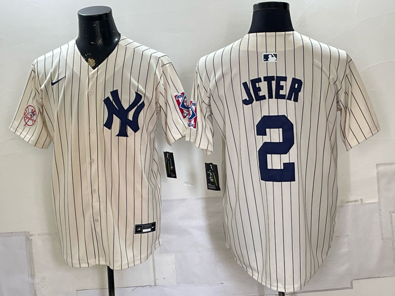 Men 2026 New York Yankees #2 Jeter white Nike MLB Jersey 0809002->new york yankees->MLB Jersey